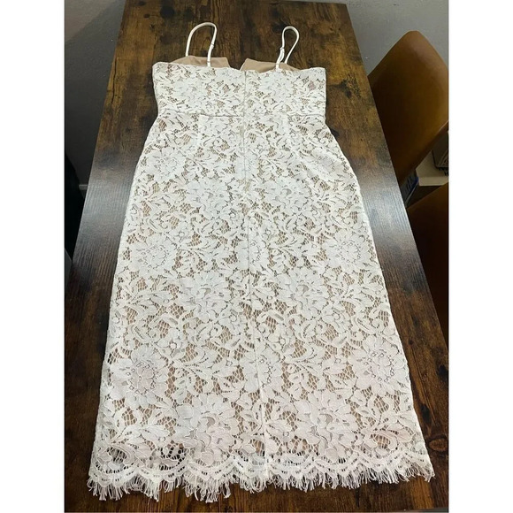 Lulus Amazing Allure White Crochet Lace Bodycon Midi Dress  Size M - Picture 14 of 14